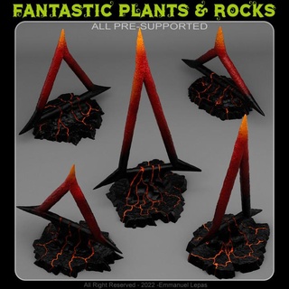 cultivista ardiente simbolos fantástico plantas rocas Tienda mesa 3D imprimible terreno fantasía emmanuel tribu Déjalo soportado 3d print model - Mito3D