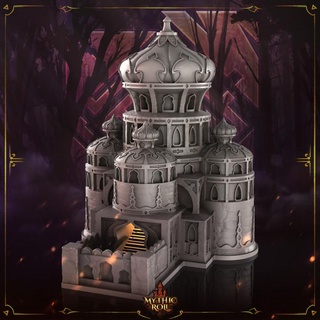 dice tower - al qal'a mythic roll unchained games Tabletop accessories supportfree eastern dicetower unchainedgames mythciroll 3d print model - Mito3D