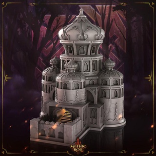 Würfel Turm al qal 39 mythisch rollen entfesselte Spiele Tischplatte Zubehör Supportfree östlich Dicetower unchainedgames mythciroll 3d print model - Mito3D