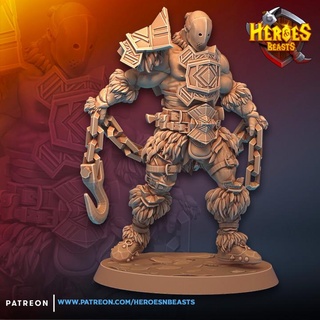 goliath gladiator heroes & beasts Tabletop Characters Creatures Fantasy Universe Store barbarian warrior grog conan 3d print model - Mito3D