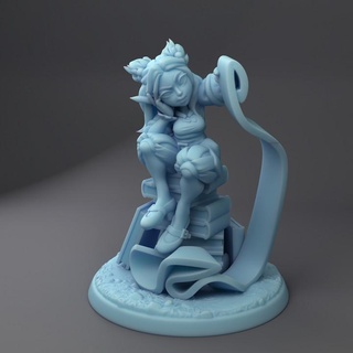 brittle brackle gnome poet twin goddess miniatures cute female writer bard lore librarian 3d print model - Mito3D