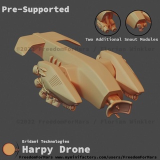 eridani harpy multipurpose drone freedomformars florian winkler Tabletop Characters & Creatures Sci-Fi Universe Vehicles Machines camera rpg support flying scifi boardgame tabletop cyberpunk remote security wargame scout 28mm uav 32mm skirmish hover defensive surveillance 3d print model - Mito3D