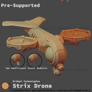 eridani strix multipurpose drone freedomformars florian winkler Tabletop Characters & Creatures Sci-Fi Universe Vehicles Machines camera rpg support flying scifi boardgame tabletop cyberpunk remote security wargame scout 28mm uav 32mm skirmish hover defensive surveillance 3d print model - Mito3D