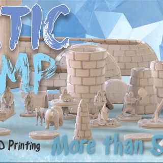 artic camp stl tabletop mefedet Tabletop 3D Printable Terrain Fantasy building monster people terrain boardgame 3d print model - Mito3D