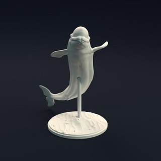 beluga whale animal den miniatures Toys & Games Animal Creature Figures creature cute figurine fish realistic sculpture companion wildlife marine presupported supported 3d print model - Mito3D