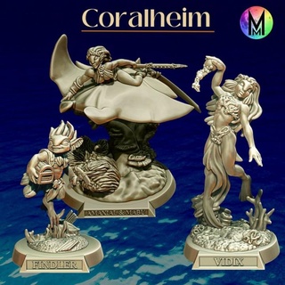 coralheim part 1 moonlight minis- christine van patten elf ocean sea water underwater ray manta 3d print model - Mito3D