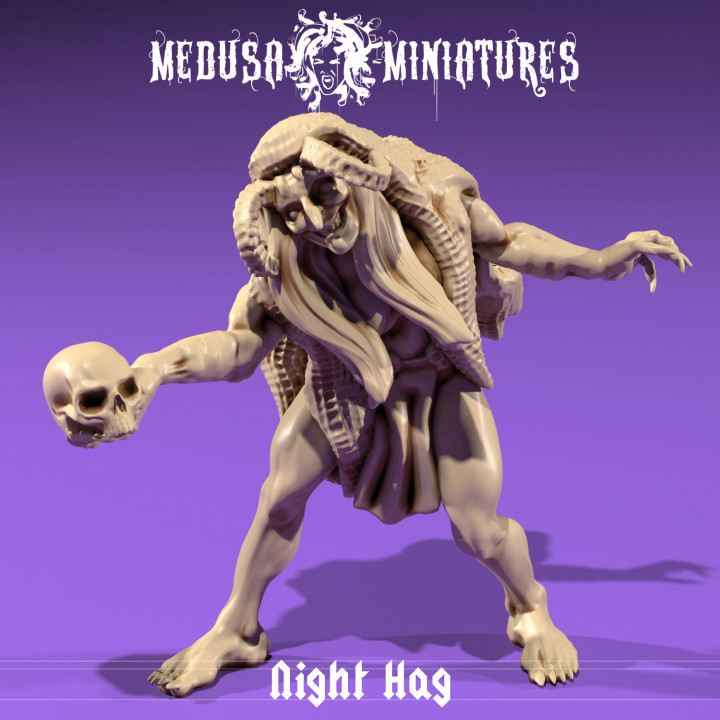 night hag medusa miniatures Tabletop Characters & Creatures Fantasy Universe demon devil dragons dungeons game rpg skull witch evil tabletop 28mm pathfinder coven 3D print model - Mito3D