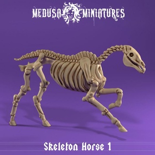 skeleton horse - running medusa miniatures Tabletop Characters & Creatures Fantasy Universe dragons dungeons rpg undead 28mm 3d print model - Mito3D