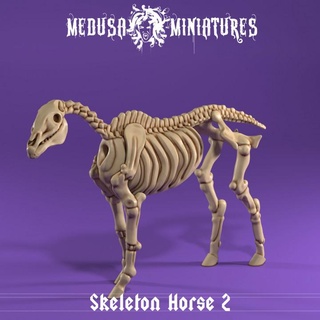 squelette cheval permanent méduse miniatures table personnages créatures fantaisie univers dragons donjons rpg Mort vivant 28mm 3d print model - Mito3D