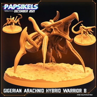 gigerian aracnide ibrido guerriero papsikels miniature tavolo personaggi creature Sci Fi universo xeno 3d print model - Mito3D