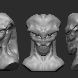 extraterrestre buste Marcus tampon table personnages créatures Sci univers ventilateur art bustes 3d print model - Mito3D
