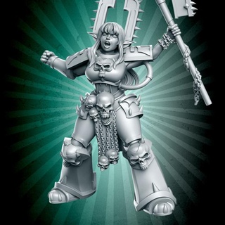 kharen - sci-fi soldier 32mm dnd rn estudio Tabletop Characters & Creatures Sci-Fi Universe axe future weapon woman 3d print model - Mito3D
