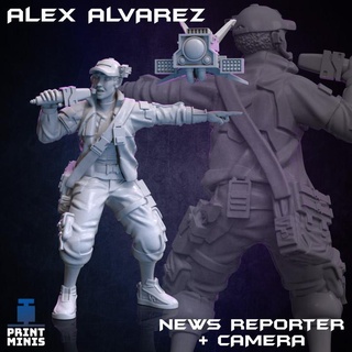 alex alvarez notícia repórter Incursão zadorn coleção impressão minis tampo mesa personagens criaturas Sci Fi universo cidade sci fi personagem zangão cyberpunk npc 3d print model - Mito3D