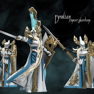 fyrolian spear guardians heroes infinite Tabletop Characters & Creatures Fantasy Universe Store epic fantasy mini model rpg magic miniature mage boardgame base calligraphy role phoenix tabletop elves wargame dungeon d&d archers 3d print model - Mito3D