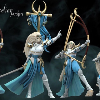 aeolian archers heroes infinite Tabletop Characters & Creatures Fantasy Universe Store epic fantasy mini model rpg magic miniature mage boardgame base calligraphy role phoenix tabletop elves wargame dungeon d&d 3d print model - Mito3D