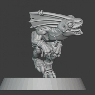 fantezi Futbol küçük kertenkele yan hakem 01 kaba eğlence minyatürler masaüstü karakterler yaratıklar Evren Aztek Dinozor Maya 28mm skink Adam bodur masa oyunu 3d print model - Mito3D