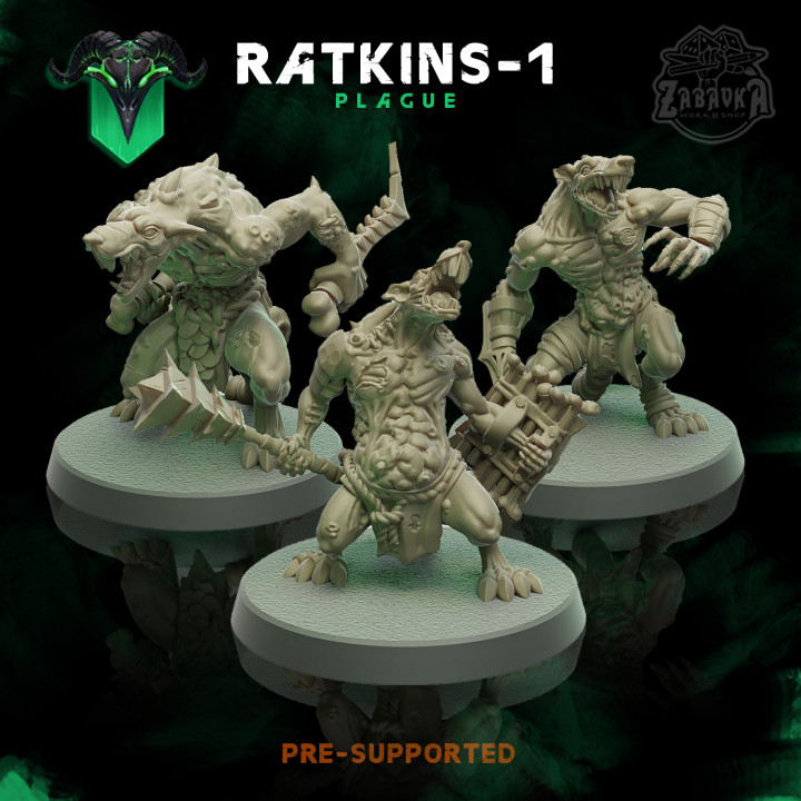 ratkins 1 armée peste amusement atelier table personnages créatures fantaisie univers marteau guerre guerrier dnd skaven peau rat 39 arméedelapeste 3D print model - Mito3D