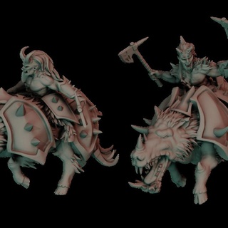 Brecher schwer Kavallerie blutgeschmiedet Legion pariahminiaturen Tischplatte Zeichen Kreaturen Fantasie Universum Geschäft Blut Daemon Dämonen 3d print model - Mito3D