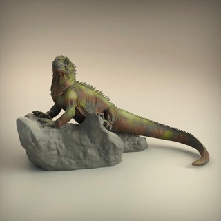 marine iguana animal den miniatures Toys & Games Animal Creature Figures creature figurine lizard realistic reptile sculpture toy companion miniature wildlife reptilian presupported supported 3d print model - Mito3D