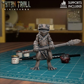 frogfolk 01 pre-supported tytantroll miniatures Store dragons dungeons scale 3dprintable frogs 32mm bullywug grung presupported 3d print model - Mito3D