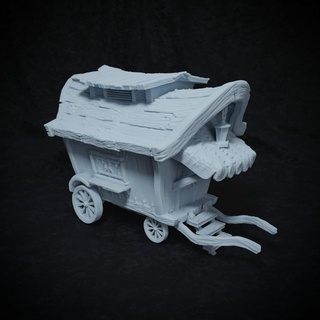 wagon - prop carnival shattered cripta studios Tabletop 3D Printable Terrain Fantasy fantasy rpg circus d&d dnd tend 3d print model - Mito3D