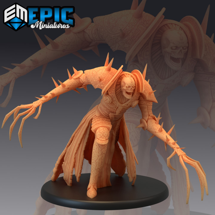 armored bone claw fighting skeleton monster undead encounter epic-miniatures Store fantasy medieval rpg warhammer sla enemy tabletop dungeon dnd pathfinder npc pre-supported supported pre 3D print model - Mito3D