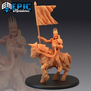 skeleton army king rider undead cavalry soldier epic-miniatures Store fantasy medieval monster rpg warhammer sla enemy tabletop dungeon dnd pathfinder npc pre-supported supported pre 3d print model - Mito3D