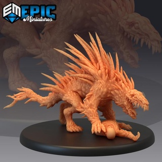 barghest hunting mythical black dog monstrous encounter teeth & claws epic-miniatures Store fantasy medieval monster rpg warhammer sla enemy tabletop dungeon dnd pathfinder npc pre-supported supported pre 3d print model - Mito3D