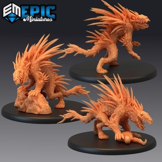 barghest set mythical black dog monstrous encounter teeth & claws epic-miniatures Store fantasy medieval monster rpg warhammer sla enemy tabletop dungeon dnd pathfinder npc pre-supported supported pre 3d print model - Mito3D
