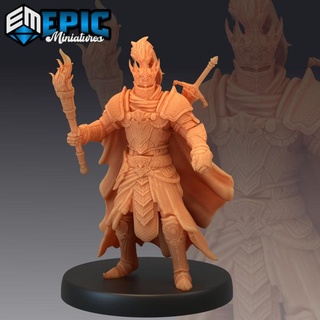 death knight torch undead fighting guard graveyard encounter epic-miniatures Store fantasy medieval monster rpg warhammer sla enemy tabletop dungeon dnd pathfinder npc pre-supported supported pre 3d print model - Mito3D
