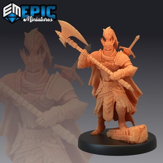 Morte cavaliere ascia non morti combattimento guardia cimitero incontrare epic miniatures negozio fantasia medievale mostro rpg warhammer sla nemico tavolo prigione dnd esploratore npc pre supported supportato 3d print model - Mito3D