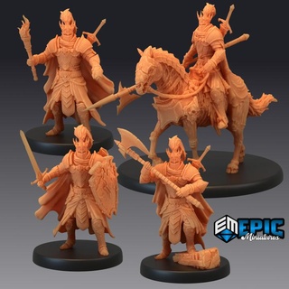 death knight set undead fighting guard graveyard encounter epic-miniatures Store fantasy medieval monster rpg warhammer sla enemy tabletop dungeon dnd pathfinder npc pre-supported supported pre 3d print model - Mito3D
