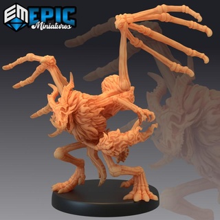 dragonborn skeleton attacking undead draconic demon winged skull dragon epic-miniatures Store fantasy medieval monster rpg warhammer sla enemy tabletop dungeon dnd pathfinder npc pre-supported supported pre 3d print model - Mito3D