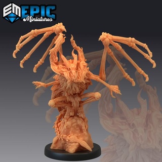 dragonborn skeleton breath attack undead draconic demon winged skull dragon epic-miniatures Store fantasy medieval monster rpg warhammer sla enemy tabletop dungeon dnd pathfinder npc pre-supported supported pre 3d print model - Mito3D