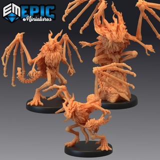 dragonborn skeleton set undead draconic demon winged skull dragon epic-miniatures Store fantasy medieval monster rpg warhammer sla enemy tabletop dungeon dnd pathfinder npc pre-supported supported pre 3d print model - Mito3D