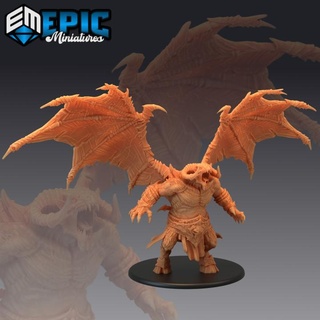 orc demon lord roar bone devil undead boss winged skull encounter epic-miniatures Store fantasy medieval monster rpg skeleton warhammer sla enemy tabletop dungeon dnd pathfinder orcus npc pre-supported supported pre 3d print model - Mito3D