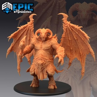 orc demon lord wand bone devil undead boss winged skull encounter epic-miniatures Store fantasy medieval monster rpg skeleton warhammer sla enemy tabletop dungeon dnd pathfinder orcus npc pre-supported supported pre 3d print model - Mito3D