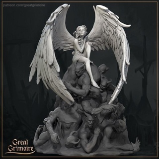 children light dark great grimoire  Tabletop Tabletop Characters & Creatures Fantasy Universe Tabletop Tabletop Characters & Creatures demon dark girl good light wing angel evil 35mm 32mm  3d print model - Mito3D