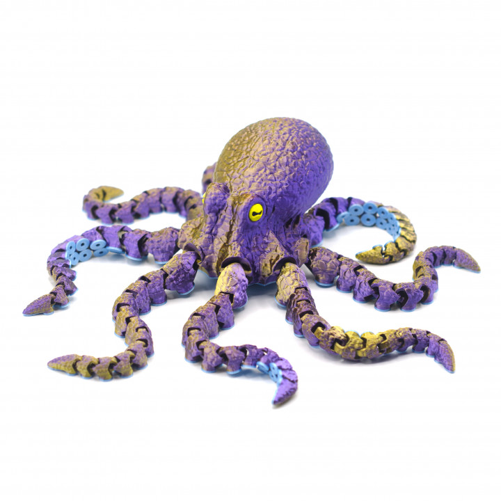 poulpe 20 mcgybeer jouets Jeux animal mer articulé flexi octo print in place cthulhu 3D print model - Mito3D