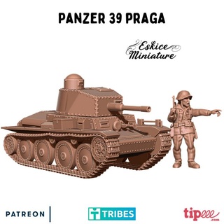 Panzer 39 Prague 28mm jeu guerre eskice miniature table personnages créatures historique univers Véhicules Machines boutique action boulon soldat réservoir véhicule ww2 Suisse 15mm suisse 1 72 3d print model - Mito3D