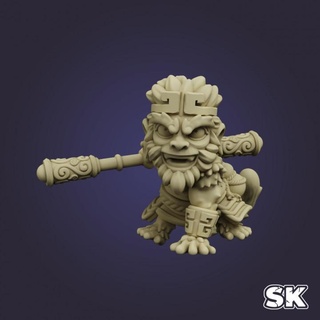 wukong scimmia re stoneking cartone animato combattente guerriero chibi dnd 3d print model - Mito3D