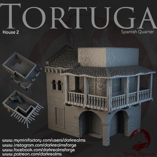 dark realms - tortuga spanish quarter house 2 forge Store Tabletop 3D Printable Terrain Fantasy pirate terrain 3d print model - Mito3D
