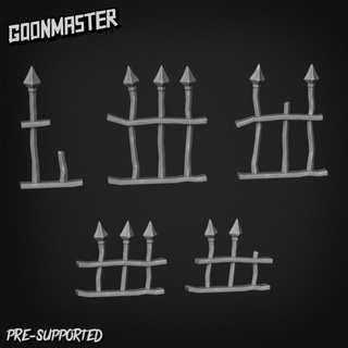 basing bits 3 - damaged cast iron fence goon master Tabletop 3D Printable Terrain mini models parts terrain wargaming grave tabletop spikes bases rusty yard scatter 3d print model - Mito3D