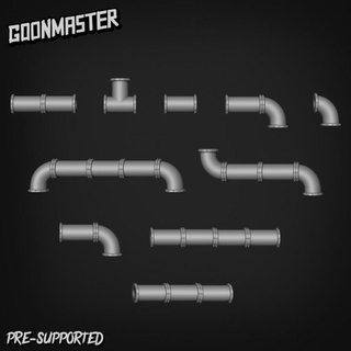 basing bits 5 - pipes goon master Tabletop 3D Printable Terrain mechanical mini models parts punk terrain wargaming water tabletop steam fuel bases scatter sewer sewage 3d print model - Mito3D