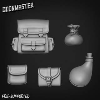 basing bits 55 - bags containers goon master Tabletop 3D Printable Terrain bag mini models parts terrain wargaming backpack tabletop pouch bases scatter satchel 3d print model - Mito3D