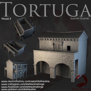 oscuro reinos tortuga Español trimestre casa 3 fragua Tienda mesa 3D imprimible terreno fantasía pirata 3d print model - Mito3D