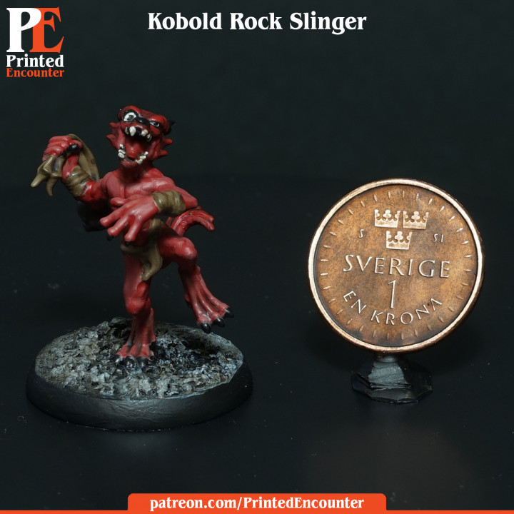 kobold Rocha lançador impresso encontro tampo mesa personagens criaturas fantasia universo mini rpg miniatura dnd Funda kobolds 3D print model - Mito3D