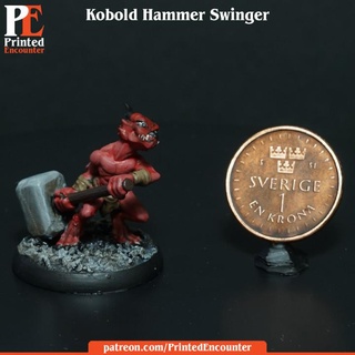 kobold hammer swinger printed encounter Tabletop Characters & Creatures Fantasy Universe mini rpg tabletop dnd kobolds 3d print model - Mito3D