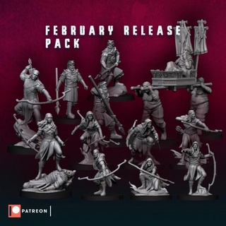 february release pack 2022 - digital davale games Tabletop Characters & Creatures Fantasy Universe fantasy wargames miniature 3dprinting elves patreon 28mm dnd frostgrave tabletopgames humans davalegames snakearmy monthrelease 3d print model - Mito3D