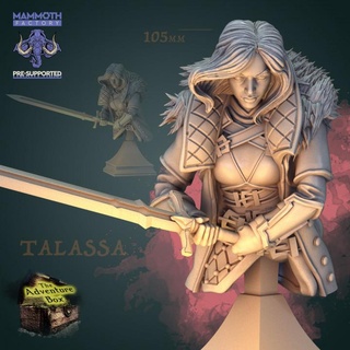 talassa kirov - bust mammoth factory Tabletop Characters & Creatures Fantasy Universe Fan Art Busts female fighter sword hunter ranger 3d print model - Mito3D